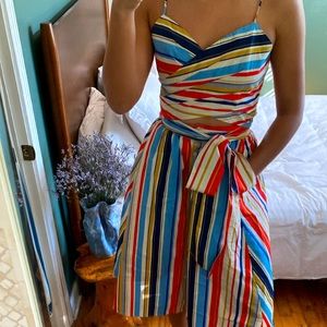 Aster, striped crop top and midi skirt SET